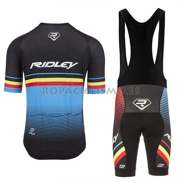 2017 Maillot Ridley Rincon Tirantes Mangas Cortas azul y nero